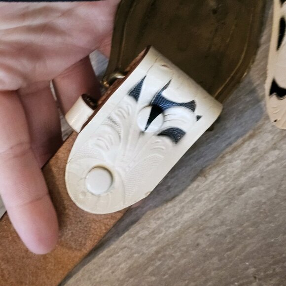 VTG Rockmount Western Leather Belt Square Dancing Buckle Removable  34-40" - Picture 5 of 10